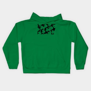 St Patricks Day Typography Black Shamrock Kids Hoodie